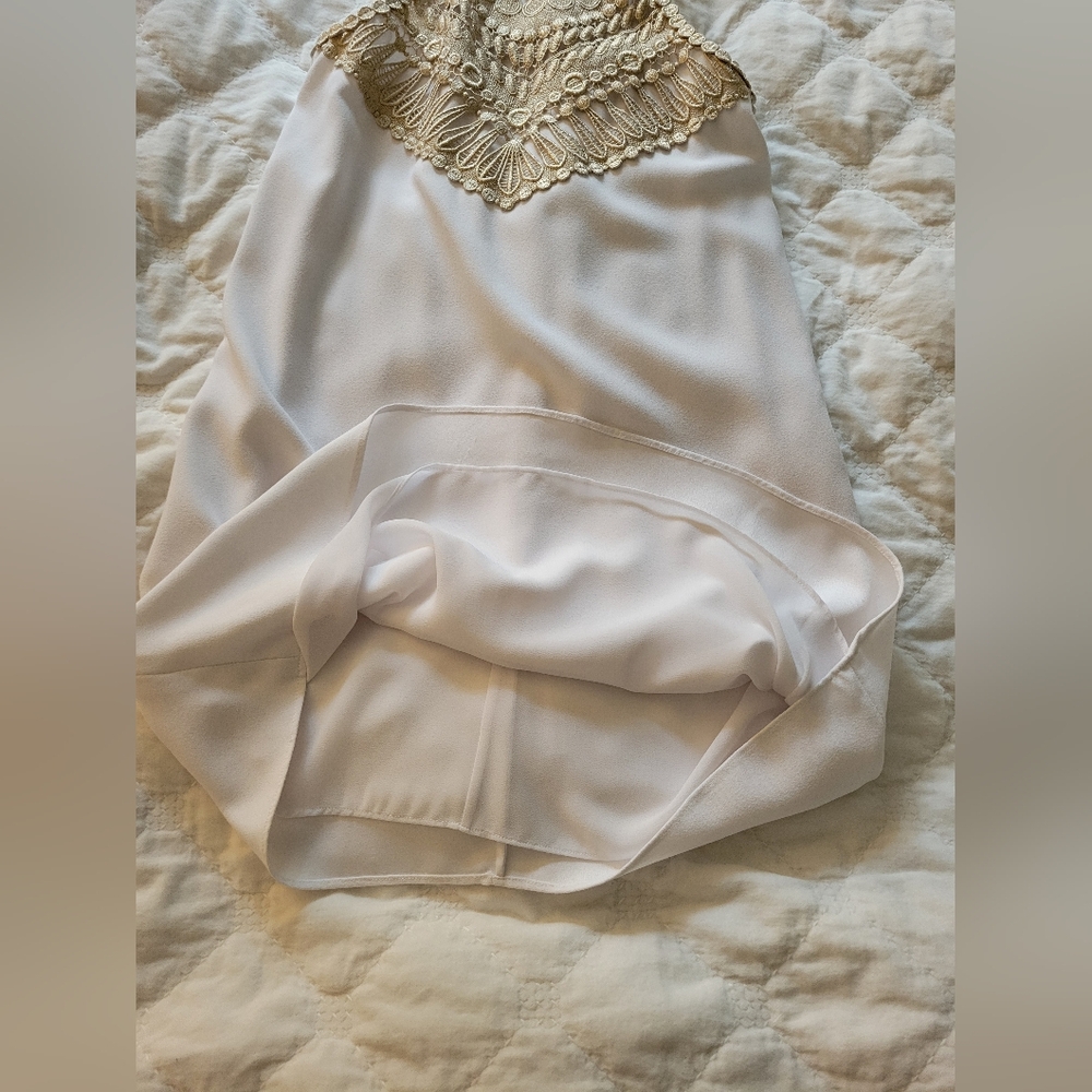 Lilly Pulitzer while and gold pearl soft shift dress, size 4 - Picture 11 of 14